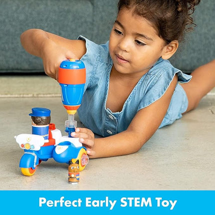 Educational Insights Design & Drill Bolt Buddies Police Motorcycle - Construction Toys & Toddler Tools, Kids Tool Set with Real Electric Drill Toy, Take Apart STEM Set, Building Kits for Ages 3+