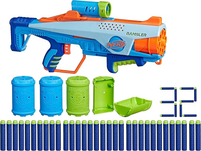 Nerf Elite Junior Rookie Pack, Easy Play Blaster, 32 Nerf Elite Darts, 4 Targets