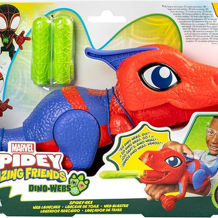 Spidey and his Amazing Friends Marvel Dino-Webs NERF Spidey-Rex Web Launcher, Role Play Toy, Preschool Super Hero Toys for Kids Ages 3 & Up