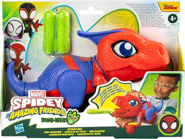 Spidey and his Amazing Friends Marvel Dino-Webs NERF Spidey-Rex Web Launcher, Role Play Toy, Preschool Super Hero Toys for Kids Ages 3 & Up