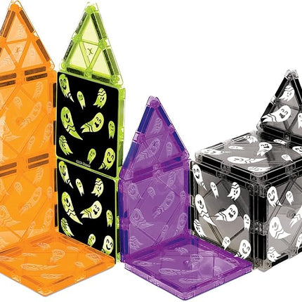 CreateOn Crayola Halloween Glow in The Dark Magnetic Tiles Set, Building Set for Kids, STEM Toys for Boys and Girls Ages 3 and Up, 14-Piece Set