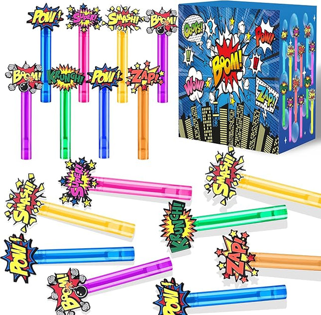 24PCS Bubble Wands Toys for Kids Hero Birthday Party Favors Supplies Decorations, Classroom Prizes, Pinata Fillers, Goodie Bag Stuffers Gifts, Easter Fillers