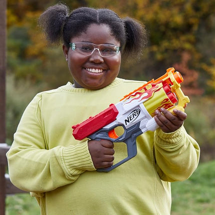 Nerf Mega CycloneShock Toy Blaster, Hotrod Color Style, 6-Dart Drum, 6 AccuStrike Mega Darts, Easy Priming (Amazon Exclusive)