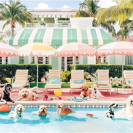 Jigsaw Puzzles 500 Pieces for Adults Puppy Swimming Pool Challenging Jigsaw Puzzle Animal Puzzles Difficult Puzzle Great Gift for Boys and Girls Family Fun Jigsaw Puzzle Game Toy 20.5x15inch