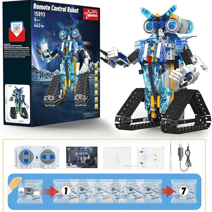 Robot Building Toys Stem Projects for Kids Ages 9-12, Remote & App Controlled Programmable Robot Building Blocks Science Kits Educational Birthday Xmax Gifts for 8-16 Year Old Teenage Boys Girls