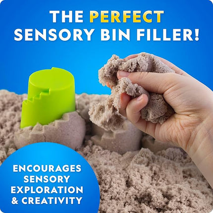 Blue Marble National Geographic Play Sand - 24 Lb. Bulk Sand Kit with 6 Castle Molds (Natural) - A Fun Sensory Activity