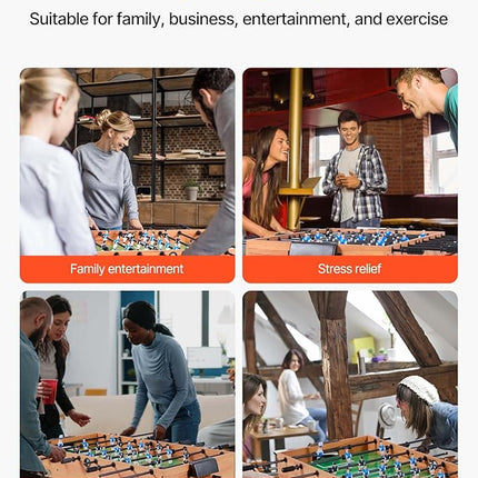 VEVOR Foosball Table 42/48/55 in Foosball Table Indoor Full Size Foosball Tables for Home, Family, and Game Room, Durable Soccer Set, Includes 2/4 Balls, Score Keeper, and 2 Cup Holders