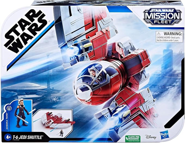 STAR WARS Mission Fleet T-6 Jedi Shuttle, 2.5-Inch Scale Ahsoka Action Figure Set, Ships, Toys for 4 Year Old Boys & Girls