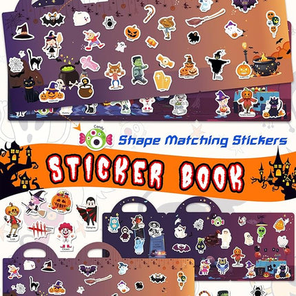 Reusable Sticker Book for Toddlers 2-4 Years, Stickers for Kids, Toddler Sticker Book Ages 1-3, Toddler Craft Activities, Toddlers Travel Toys Ages 2+ Boy Girl Birthday Gifts - Halloween
