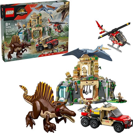 LEGO Jurassic World Spinosaurus & Quetzalcoatlus Air Mission - Dinosaur Toy for Kids - Pretend Play Building Toy with Dinosaur Figurines for Girls and Boys, 8+ - Birthday or Any-Time Gift Idea - 76976