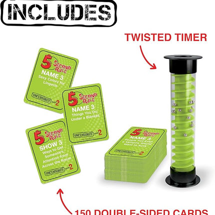 5 Second Rule Uncensored Card Games for Adults - Adult Card Games for Game Night, Travel, Funny Adult Card Game & Icebreaker, Game Nights, Think Fast and Shout Out Answers, Ages 17+