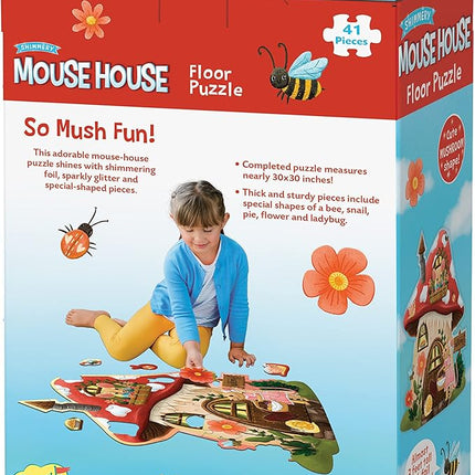 Peaceable Kingdom Giant Floor Puzzles with Uniquely Fun Shaped Pieces for Kids Ages 3+ Gifts for Girls and Boys - Mushroom House