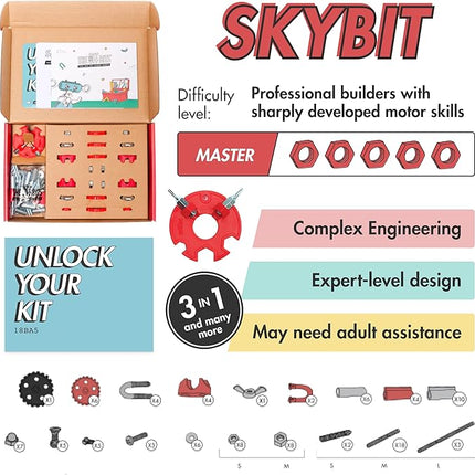 The Off Bits Build Your Own Helicopter Toy, SkyBit Transport Educational Stem Building Toys for Boys and Girls 8–12, Stem Toys Engineering Kit, Construction Toys Steam Easter Gift for Kids and Adults