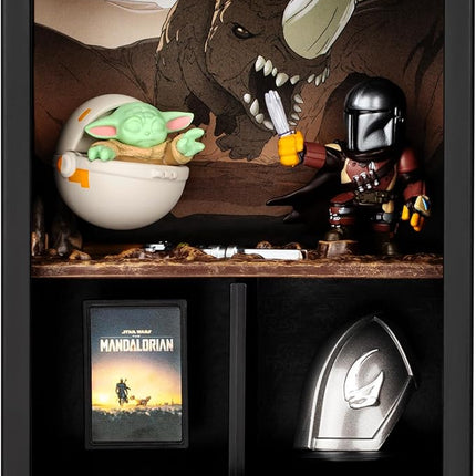 Fandrop SW03-Star Wars: The Mandalorian - The Mandalorian & Grogu, Combines an Epic Diorama, Artifacts & Scene Marker Creating A Display to Enhance Any Star Wars Collection, 4 to Collect