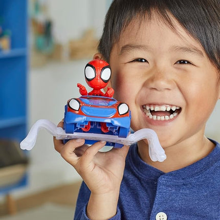 Spidey and his Amazing Friends Spidey Web Crawler Set, 4-Inch Scale Action Figure and Vehicle, Marvel Preschool Super Hero Toys, Kids Easter Gifts, Ages 3+