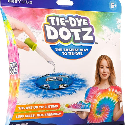 Blue Marble Tie-Dye Dotz 10-Piece Set – Make Vibrant, Colorful Tie Dye Designs with Dotz, Dropper, and Gloves – Fun and Easy Craft Kit for Kids and Beginners