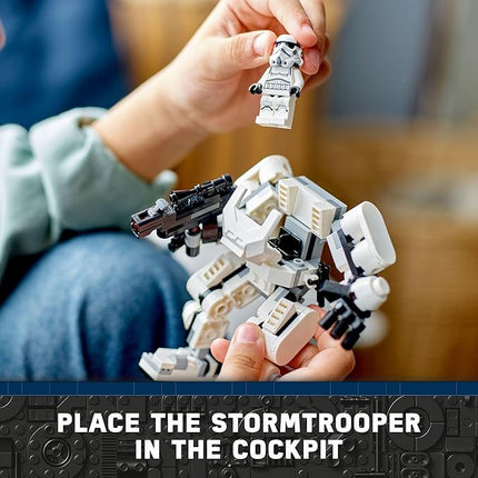 LEGO Star Wars Stormtrooper Mech 75370 Star Wars Collectible for Kids, this Buildable Star Wars Action Figure Features a Cockpit, Buildable Blaster and Iconic Imperial Stormtrooper Minifigure
