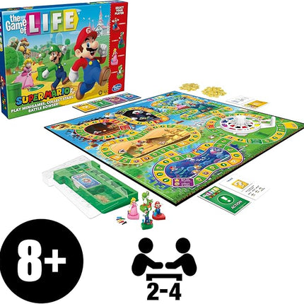 Hasbro Gaming The Game of Life: Super Mario Edition Board Game for Kids Ages 8 and Up, Play Minigames, Collect Stars, Battle Bowser