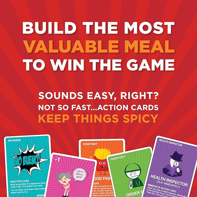 Taco vs Burrito Collectors Tin - The Wildly Popular Surprisingly Strategic Card Game Created by a 7 Year Old - 5 Ways to Play - Fun Family Games for Kids and Adults, Game Night, Travel Games
