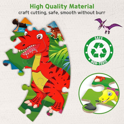 SYNARRY Floor Puzzles for Kids Ages 4-6, Large 70 Piece Dinosaur Puzzles for Toddlers Ages 2-4, Dinosaur Puzzles for Kids 4-8, Preschool Toys Gifts for 3 4 5 6 7 8 Years Old Toddlers Boys Girls Child