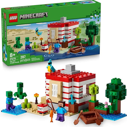 LEGO Minecraft The TNT Jungle House Kids Toy for Pretend Play - Collectible Minecraft Toy - Building Set for Boys and Girls 8+ - Gift Idea for Birthdays and Video Game Fans - 21275