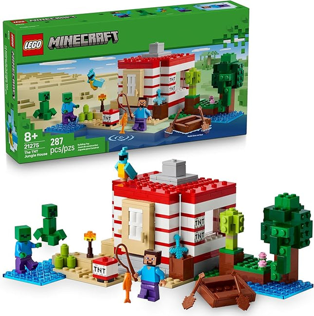 LEGO Minecraft The TNT Jungle House Kids Toy for Pretend Play - Collectible Minecraft Toy - Building Set for Boys and Girls 8+ - Gift Idea for Birthdays and Video Game Fans - 21275