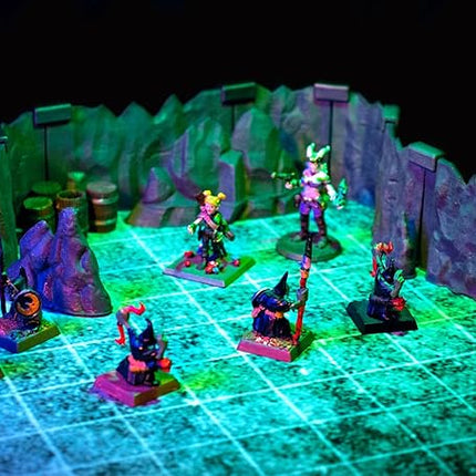 Goblin Cavern Set - Mini Dungeon Castle Cavern DND Terrain for Tabletop RPGs, Dungeons & Dragons, Pathfinder, War Gaming, and More! - by DCD (64+pcs, 1.4sqft, 8areas)