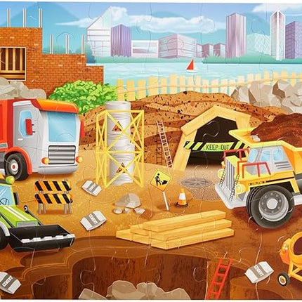 BLUE PANDA Floor Puzzle Construction Set - 48-Piece, 2 ft x 3 ft Floor Challenge - Preschool Learning & Hand Eye Coordination for Toddlers Ages 3-5