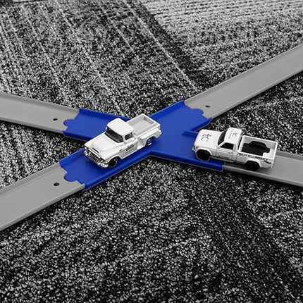 Track Add-On Pack - Compatible with Hot Wheels Track | Made with Eco-Friendly PLA Plastic, Versatile Track Layout Pieces (Blue)