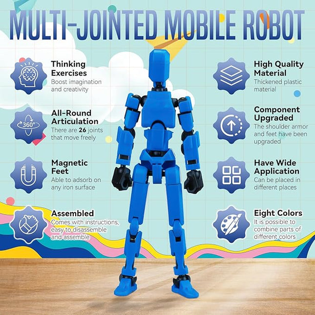 [Assembly Complete] Dummy 13 Action Figures with Magnetic Suction Function, Lucky Titan 13 Action Figures, Multi-Jointed Movable，with 3 Hand-Shapes, 5 Weapons (1Pcs - Green)