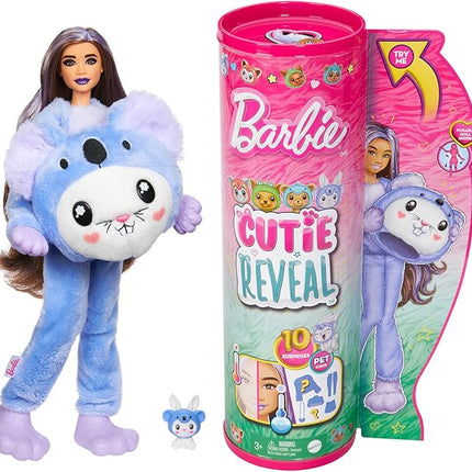 Barbie Cutie Reveal Doll & Accessories with Animal Costume & 10 Surprises Including Color Change, Bunny as a Koala in Costume-Themed Series