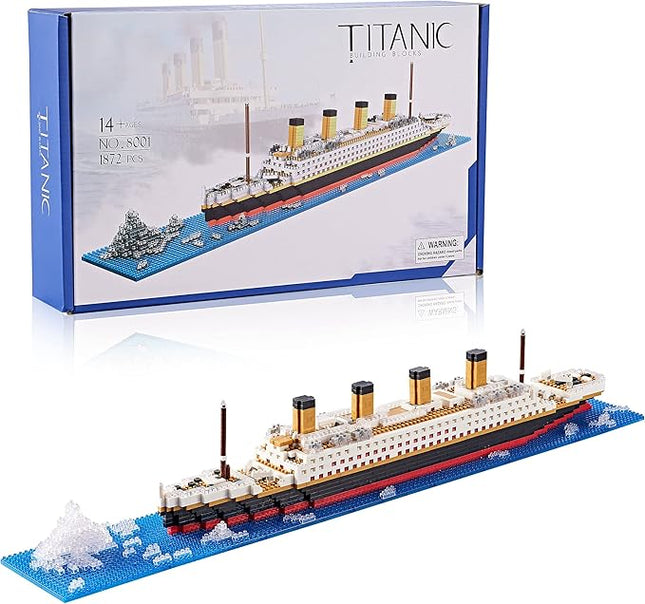 World Famous Titanic Micro Building Block Set for Adult Cruise Ship Micro Bricks Model Kit for Kids Ages of 14+ - 1872 PCS Great Gift