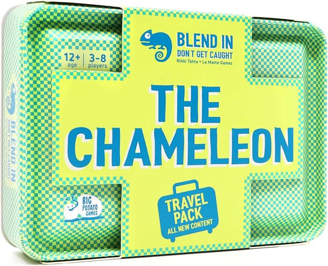 The Chameleon Travel: The Award-Winning Spot-The-Imposter Board Game in a Travel Friendly Tin with 20 New topics