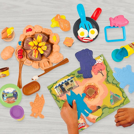 Play-Doh Bluey Goes Camping Playset with Campfire Themed Tools, Kids Arts and Crafts Toys for Girls and Boys 3 Years & Up (Amazon Exclusive)