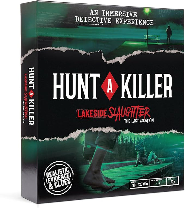 Hunt A Killer: Lakeside Slaughter – Immersive Murder Mystery Game, for Fan of Interactive Crime Solving Experience, 90–120 Min Playtime, 1+ Players, Ages 14+