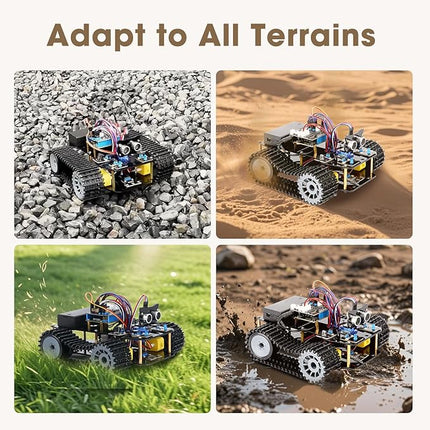 ACEBOTT Robot Kit, Robotics for Kids Ages 8-12, STEM Toys for Boys with Remote & App Control, Arduino & Scratch Compatible, Science Kits for Kids Age 8-12, Gift for Boys & Girls (Smart Robot Tank Car)