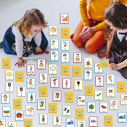 gisgfim 50 Pairs Opposites Memory Matching Game Sight Words Concentration Memory Card Educational Game for Kids Preschool Learning Educational Ages 3-8 A Fun & Fast Gift Activities Matching Games