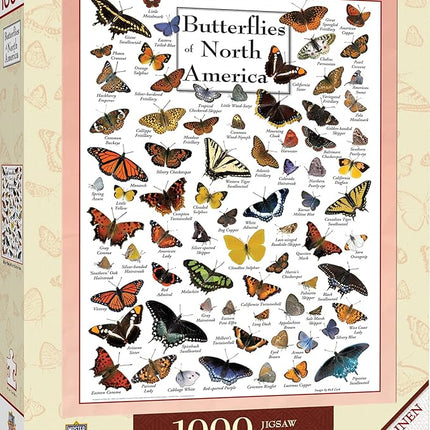 MasterPieces 1000 Piece Jigsaw Puzzle for Adults, Family, Or Youth - Butterflies of North America - 19.25"x26.75"