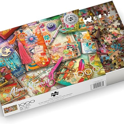 Buffalo Games - Silver Select - Aimee Stewart - The Junk Journaler's Desk - 1000 Piece Jigsaw Puzzle for Adults - Challenging Puzzle Perfect for Game Nights - Finished Size is 26.75 x 19.75