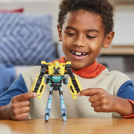 Transformers EarthSpark Cyber-Combiner Bumblebee and Mo Malto Robot Action Figures, Interactive Toys for Boys and Girls Ages 6 and Up