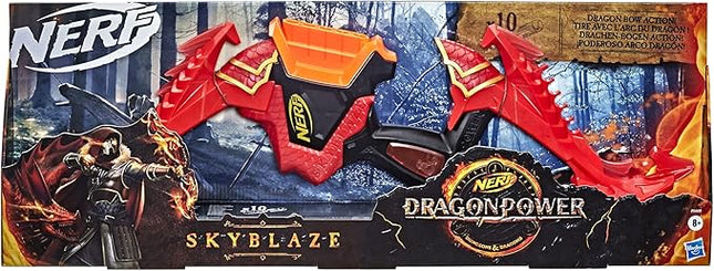 Nerf DragonPower Skyblaze Dart Bow, Inspired by Dungeons and Dragons, Dragon Bow Action, 10 Nerf Darts, 5-Dart Storage