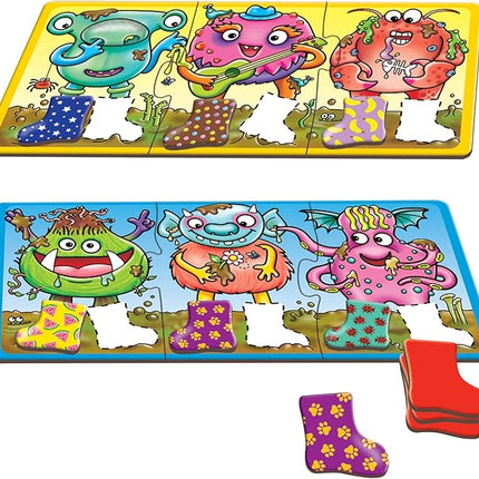 ORCHARD TOYS Moose Smelly Socks Game. Find Matching Pairs of Socks for Your Monsters! for Ages 3-6 and 2-4 Players