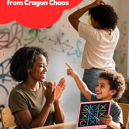 TEKFUN LCD Writing Tablet for Kids Girls Toys, 12 Inch Erasable Drawing Tablet Doodle Board Colorful Doodle Pad, Gifts for Toddlers Girls Adults (Pink)