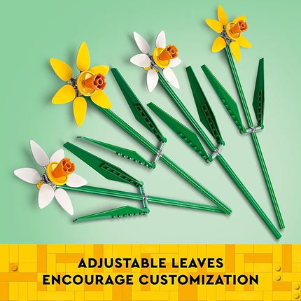 LEGO Daffodils - Building Toy for Kids, Girls and Boys, Ages 8+ - Birthday Gift for Kids - Artificial Daffodil for Bedroom Decor and Display - 40747