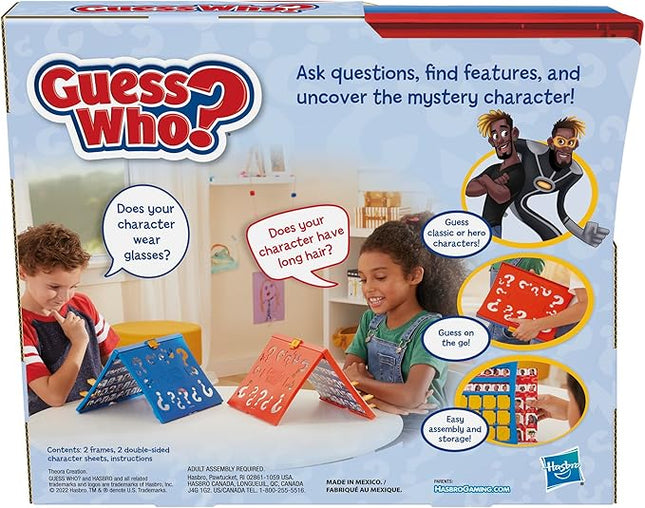 Hasbro Gaming Guess Who? Original,Easy to Load Frame,Double-Sided Character Sheet,2 Player Board Games for Kids,Guessing Games for Families,Ages 6 and Up