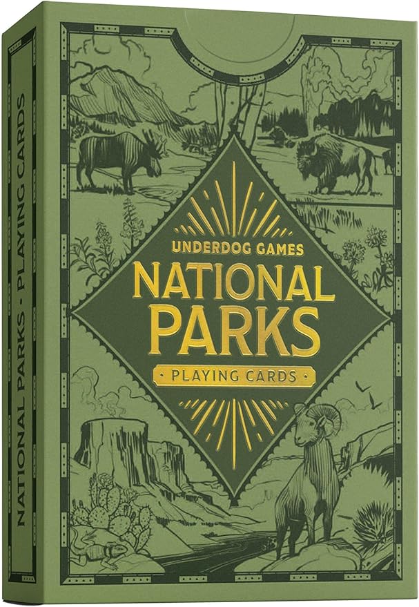 Underdog Games National Parks Themed Playing Cards | 52 Pieces of Stunning Custom Art | Unique Park for Every Card in The Deck
