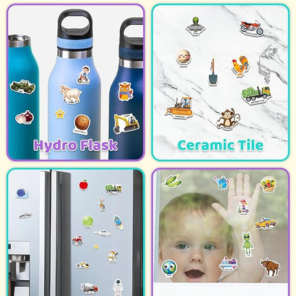 Benresive Reusable Sticker Books for Kids 2-4, Sticker Books for Toddlers 1-3 2-4, Toddler Travel Toys Activities Crafts Gifts - Farm, Space and Vehicle