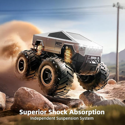 Amphibious Remote Control Monster Truck for Boys Ages 8-12+, 1:16 Scale 4WD Off-Road Fast RC Car, Waterproof All-Terrain 2.4GHz Stunt Car Pool Toys, Best Birthday Gifts for Kids Ages 8+