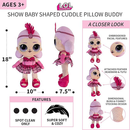 LOL Surprise Show Baby Kids Bedding Super Soft Plush Cuddle Pillow Buddy, One Size, By Franco