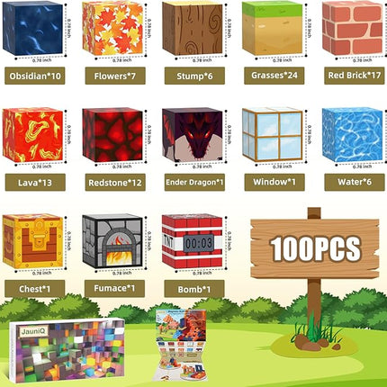 Magnetic Blocks 100Pcs Magnetic Tiles Building Toys Construction Toys STEM Sensory Construction Toys for 3 4 5 6 7 8 Year Old Boys & Girls, Creative Kids Games Kids Toy